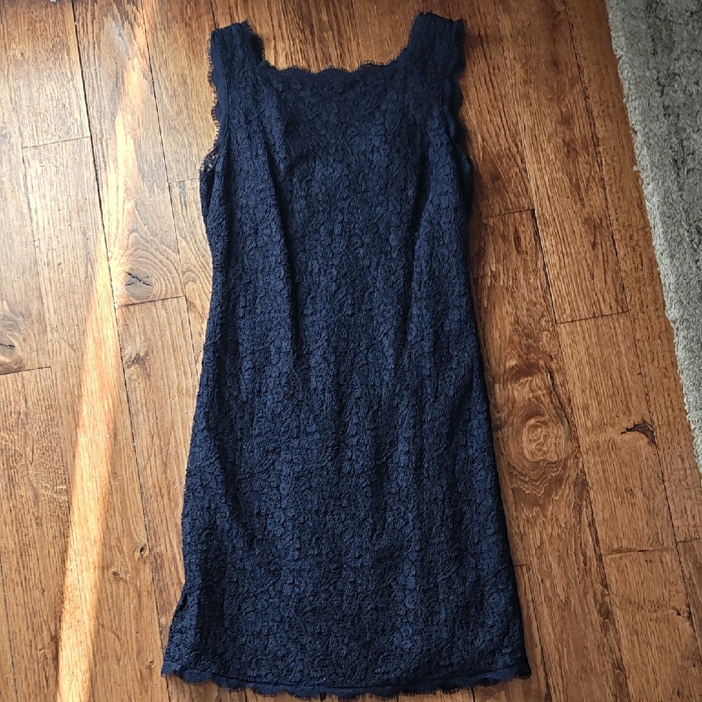 Adrianna Papell Navy Lace Mini Dress